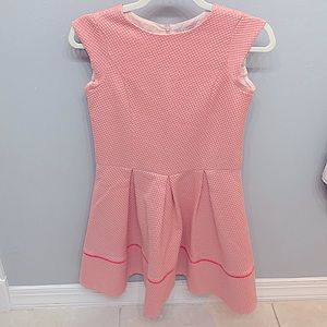 lili gaufrette sleeveless metallic pink pleaded dress girls size 14y